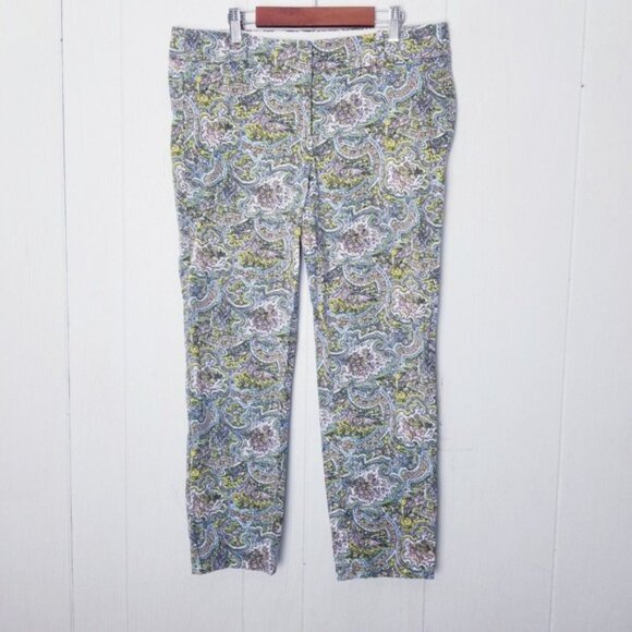 Ann Taylor Carnegie Crop Pants Women Size 8 Paisley Floral - Picture 14 of 14